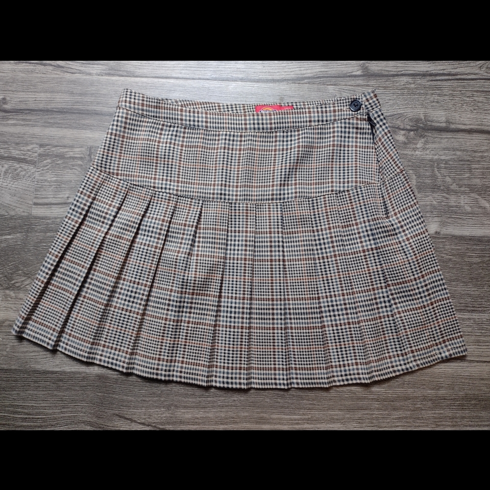 Dickies Y2K school girl plaid pleated skirt